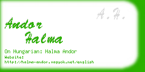 andor halma business card